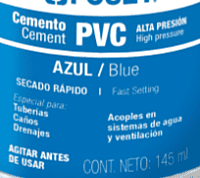 Cemento azul para PVC, hasta 12', bote 145 ml - PPVCA-145 / 42025