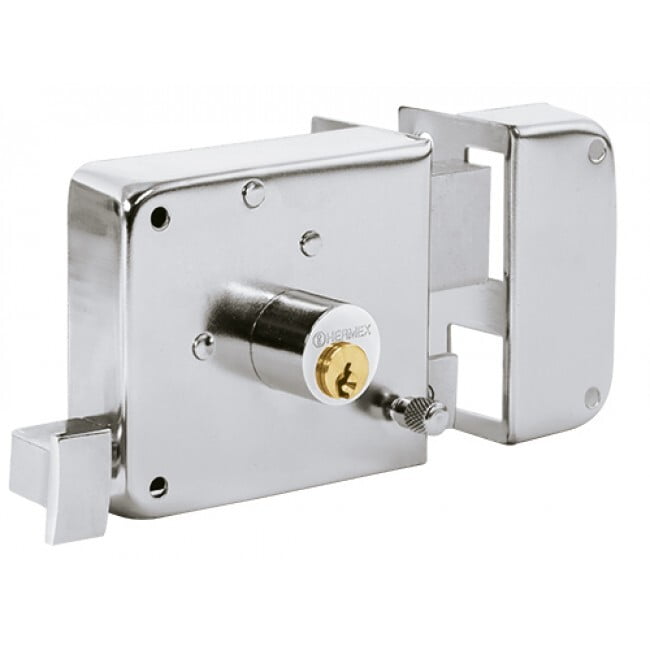 Cerradura sobreponer, clásica, instala-fácil, izq., cromo - CS-75IC / 43589