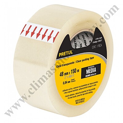 Cinta de empaque transparente, 40 m, Pretul - CTR-40P / 20525