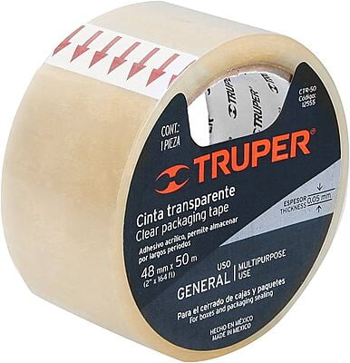 Cinta de empaque transparente de 48 mm x 50 m - CTR-50 / 12555