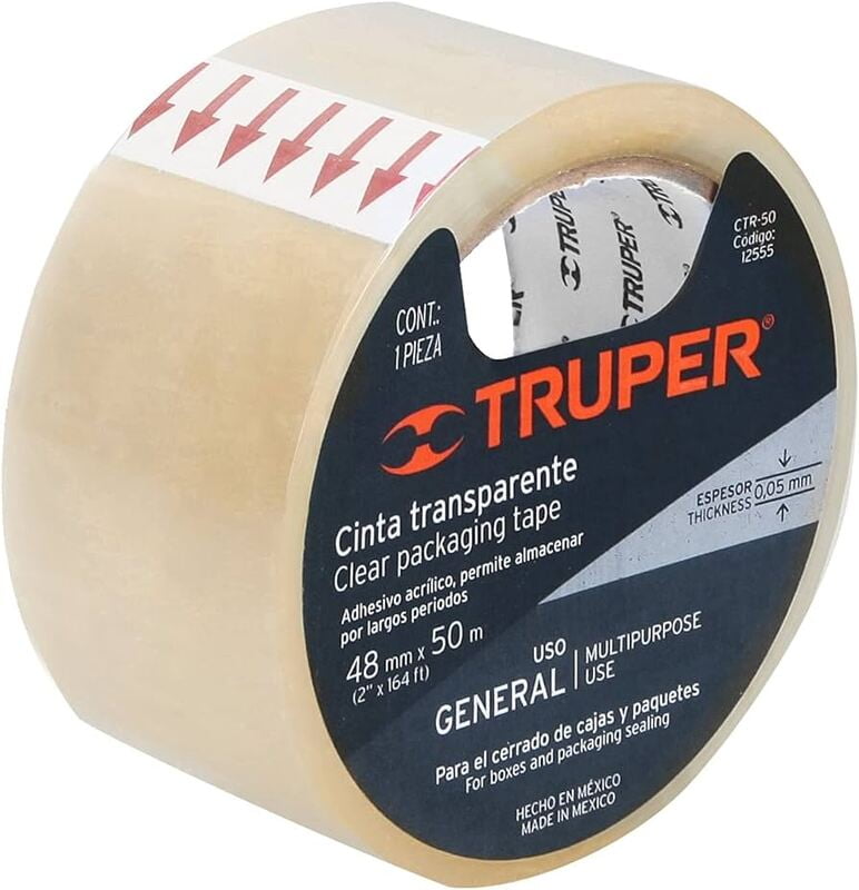 Cinta de empaque transparente de 48 mm x 50 m - CTR-50 / 12555 Cinta de empaque transparente de 48 mm x 50 m - CTR-50 / 12555
