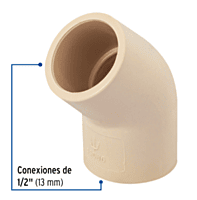 Codo 45° de CPVC, 1/2' - CPVC-861 / 45086