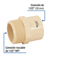 Conector macho CPVC 1-1/2' - CPVC-615 / 48954