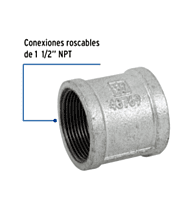 Cople reforzado, acero galvanizado, 1-1/2' - CG-205