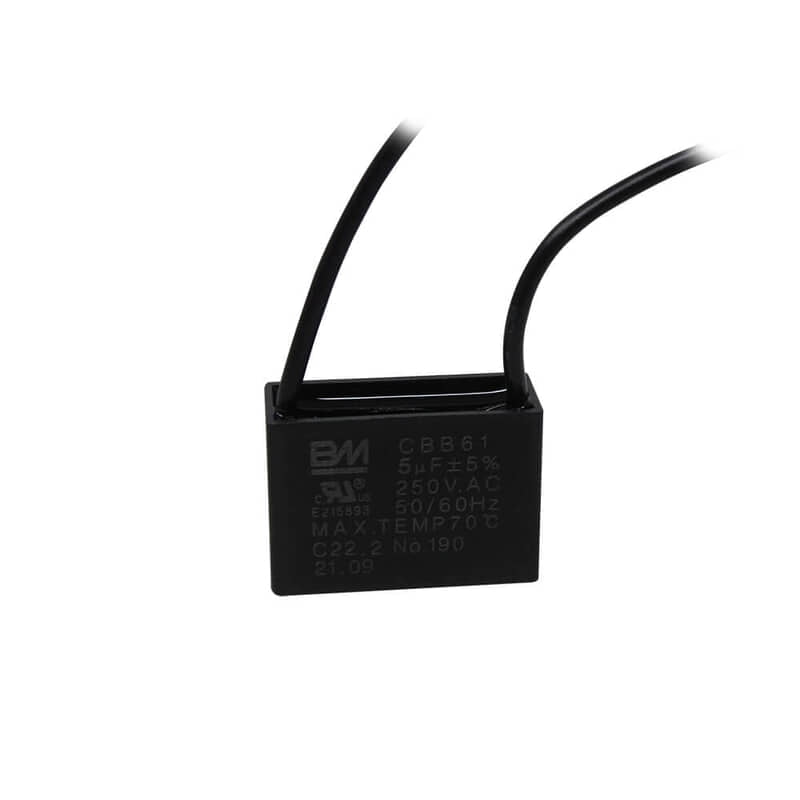 Capacitor de Trabajo Cuadrado para Ventilador con Cables 5UF, 250V Capacitor de Trabajo Cuadrado para Ventilador con Cables 5UF, 250V