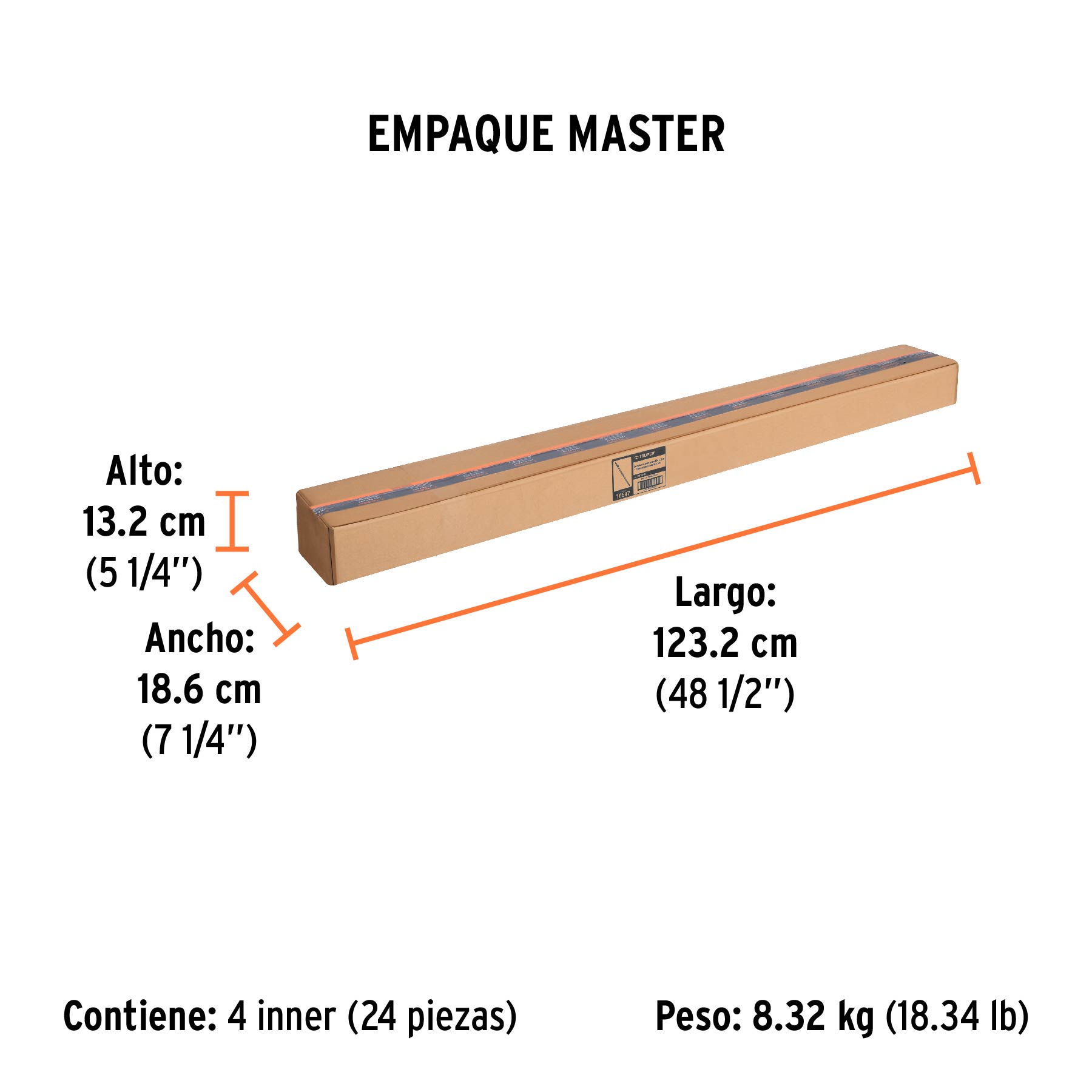 Extensión de acero para rodillo, 1.2 m - EXTM-12 / 10547