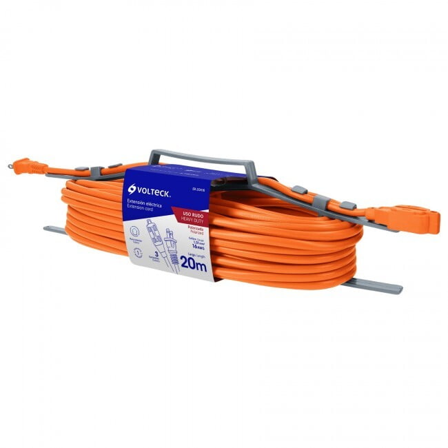 Extensión eléctrica uso rudo, 20 m, calibre 16, Volteck - ER-20X16 / 48049