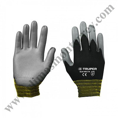 Guantes de nylon recubiertos con poliuretano, medianos - GUX-MEC-M / 13291
