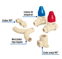KIT conexiones CPVC para instalación regadera, sin manerales - CPVC-KIT-B / 46034 KIT conexiones CPVC para instalación regadera, sin manerales - CPVC-KIT-B / 46034