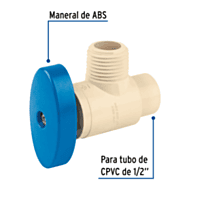 Llave angular de CPVC, (13 mm), 1/2' - CPVC-ANG / 45045 Llave angular de CPVC, (13 mm), 1/2' - CPVC-ANG / 45045