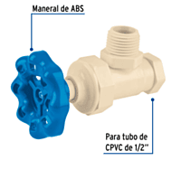 Llave angular de CPVC (13 mm) 1/2' con volante - CPVC-ANG02 / 42019 Llave angular de CPVC (13 mm) 1/2' con volante - CPVC-ANG02 / 42019