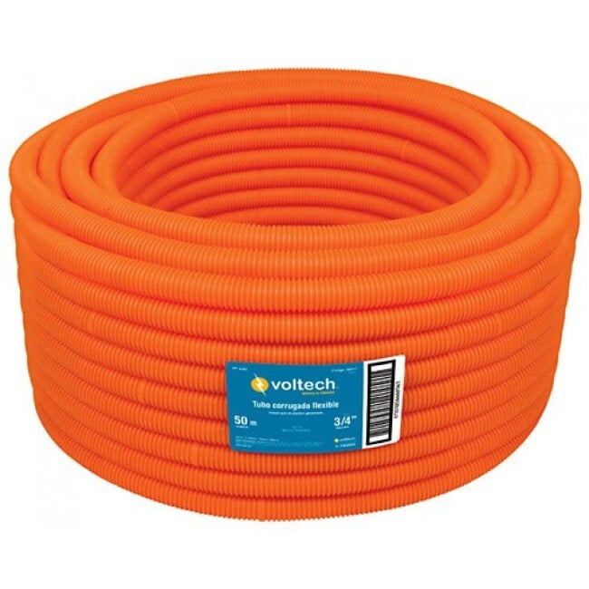 Metro de poliducto 1/2' corrugado flex. c/guía, rollo 100 m - PF-1/2G / 45016