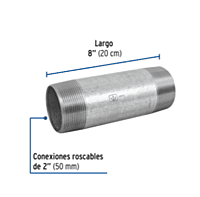 Niple, acero galvanizado, 2 x 8', cedula 40 - CG-446 / 48845