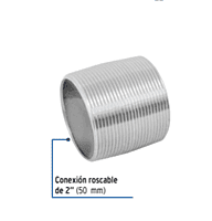 Niple, acero galvanizado, cuerda corrida, 2' - CG-476 / 48791