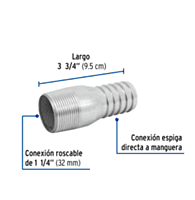 Niple galvanizado tipo botella, 1-1/4' - CG-483 / 48178
