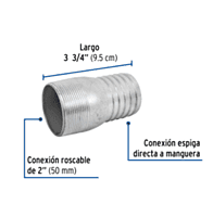 Niple galvanizado tipo botella, 2' - CG-485 / 48180 Niple galvanizado tipo botella, 2' - CG-485 / 48180