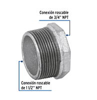Reducción bushing, acero galvanizado, 1-1/2 x 3/4' - CG-238 / 48778