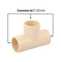 Tee sencilla de CPVC, 1' - CPVC-763 / 45071