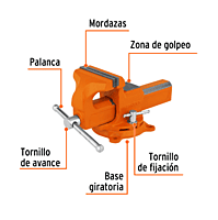 Tornillo de banco tipo Europeo, hierro nodular, 4' - TA-4-L / 100199 Tornillo de banco tipo Europeo, hierro nodular, 4' - TA-4-L / 100199