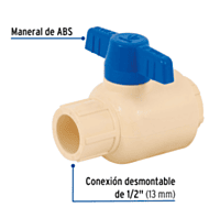 Válvula esfera de CPVC (13 mm) 1/2'  - CPVC-ESD-1/2 / 42015