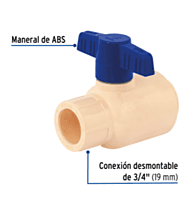 Válvula esfera de CPVC (19 mm) 3/4' - CPVC-ESD-3/4 / 42016 Válvula esfera de CPVC (19 mm) 3/4' - CPVC-ESD-3/4 / 42016