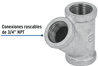 Yee sencilla, acero galvanizado, 3/4' - CG-802 / 47474